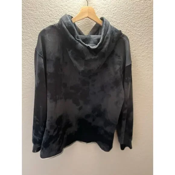 Peace Love World Grateful Skull Hoodie Charcoal Tie Dye Sz M Boho Grunge Casual - Picture 4 of 8